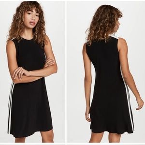 Norma Kamali Side Stripe Sleeveless Swing Dress Black XXS